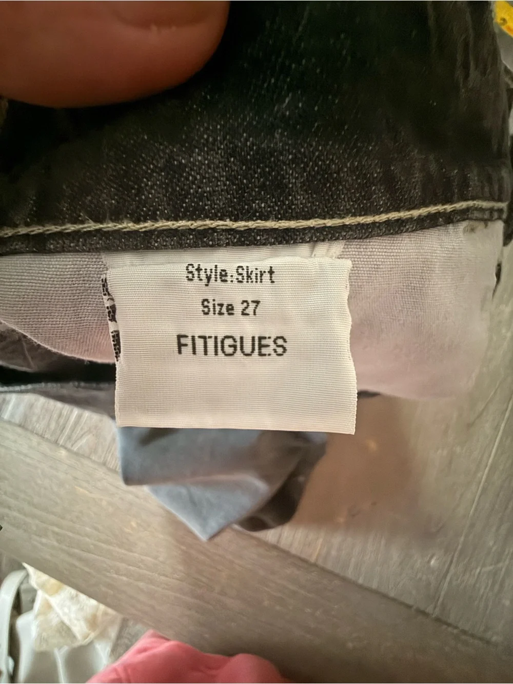 Fitigues Black‎ Denim Mini Skirt Grunge Goth Y2K Size 27